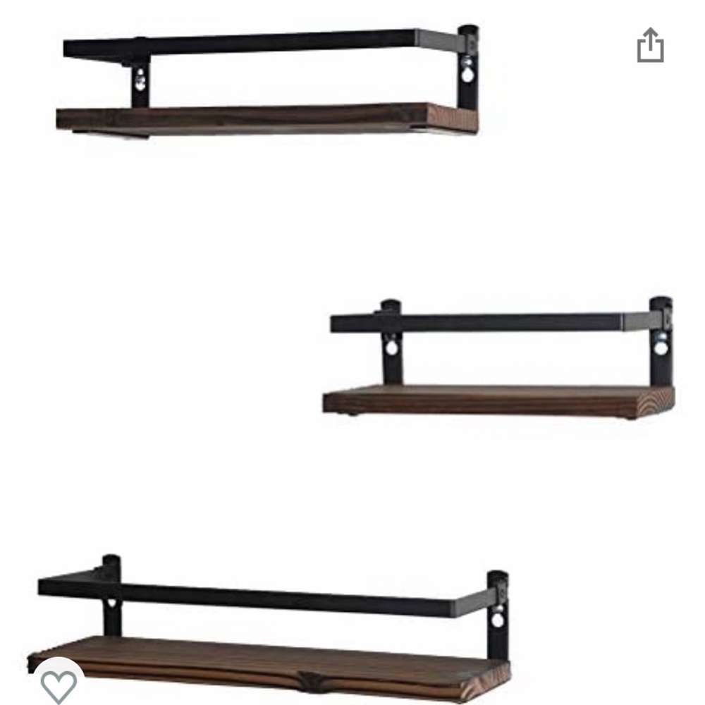 3 wooden shelves